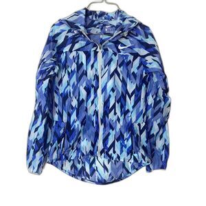Nike‎ Impossibly Light Geometric Monotone Printed Running Hooded Jacket Size XS